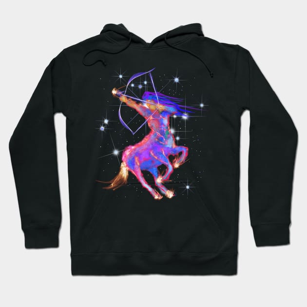 Sagittarius Centaur Horse Art Astrology Zodiac Design Hoodie by starchildsdesigns